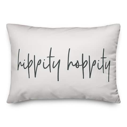 Gray Script Hippity Hoppity Throw Pillow
